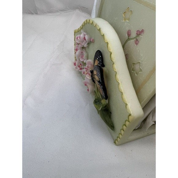 Set Of 4 Stone Hand Painted Coasters W Holder‎ 3D Butterfly & Flowers Sculpture - Picture 13 of 13